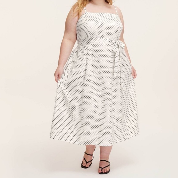 Kate Spade Mini Polka Dot Tie-Waist Midi Dress - kate spade New York  Size 1X - Picture 3 of 11